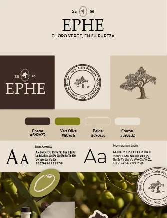 Brand board EPHE avec palette et systeme visuel