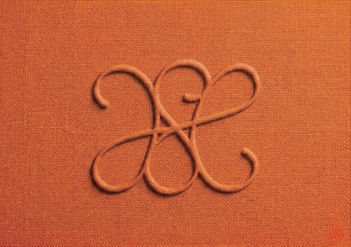 Logo Syna sur textile orange pour illustration branding